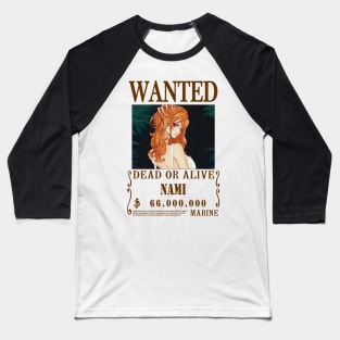 Nami One Piece Wanted Baseball T-Shirt